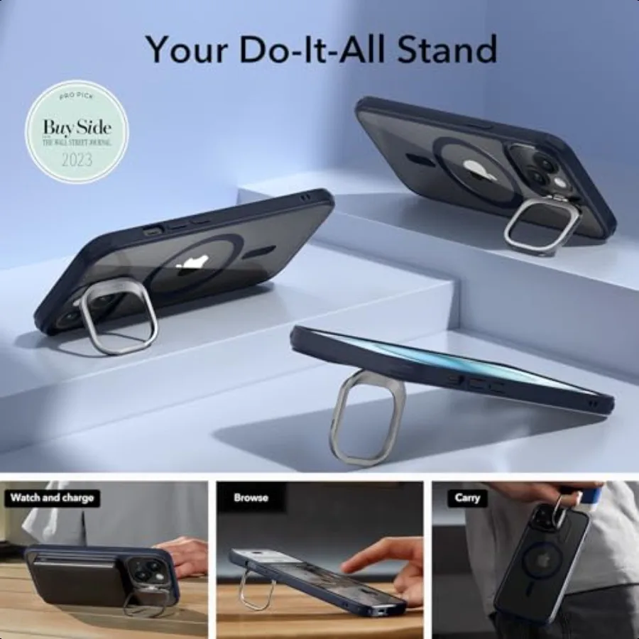 for iPhone 15 Case Compatible with MagSafe MilitaryGrade Protective Case Builtin Stash Stand Phone Case ScratchResistant Back C