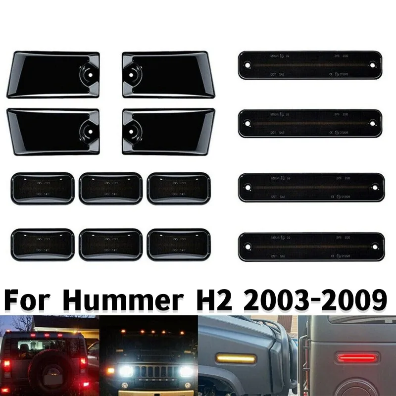 

14 Pcs/set Car LED Roof Side Lights Set Fender Turn Signal Light Side Marker Lamp Fit for Hummer H2 2003-2009