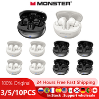 3/5/10pcs Monster MQT39 Earphones Wireless Bluetooth 6.0 Earbuds TWS HIFI Stereo Noise Reduction Headset Gamer Sports Headphones