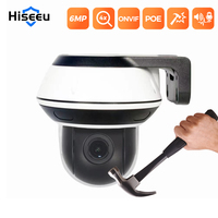 Hiseeu 6MP Vandalproof POE IP Audio Camera 4X Optical Zoom Outdoor Video CCTV Security Surveillance Dome Cameras Onvif H.265