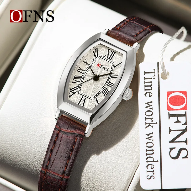 OFNS2025 New1562 reloj de mujer de moda Simple Retro ligero de lujo reloj de cuarzo para mujer impermeable de lujo ligero de negocios