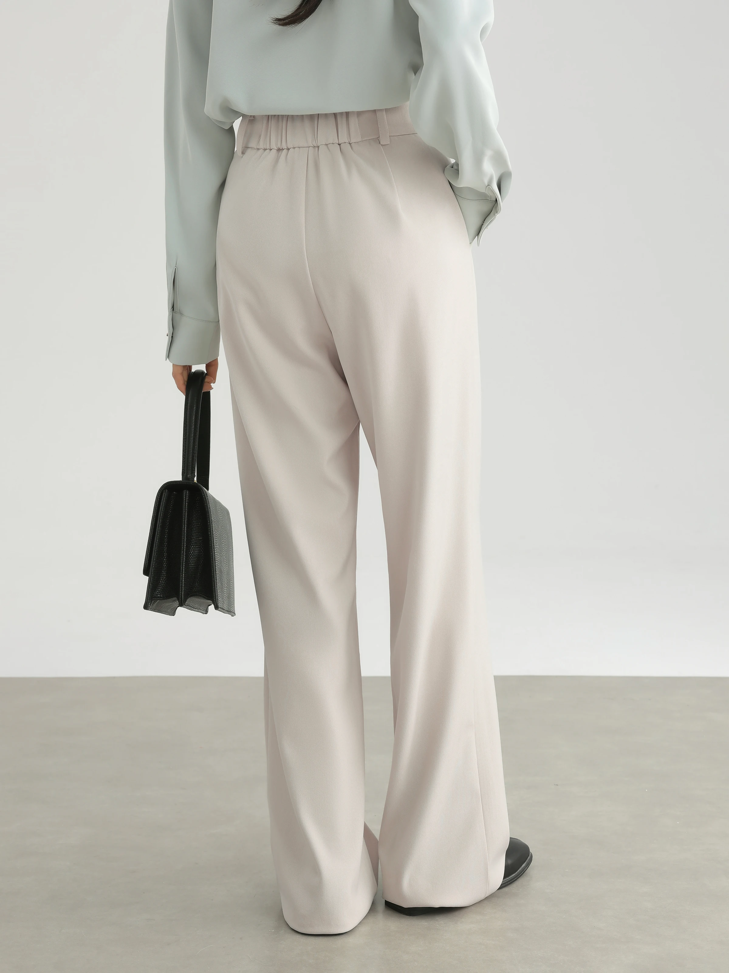 Elegant Pleated Wide Leg Pants Women High Waist Straight Trousers Loose Relaxed Suit Slacks Autumn Office Casual Long Workwear