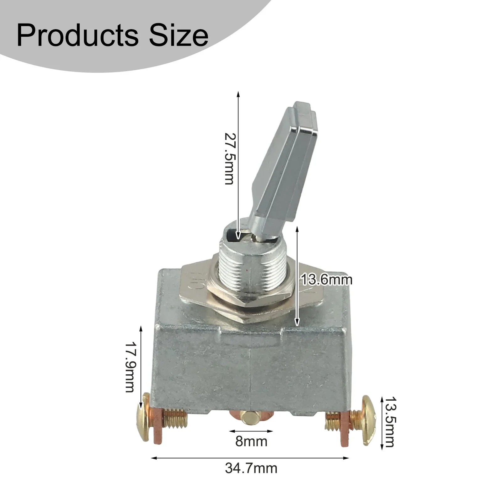 Interruptor de palanca de corriente CC de 50A, 12V, interruptor de palanca de alta resistencia, alta capacidad de amperaje, 3 vías, Aut para uso con accesorios de corriente CC