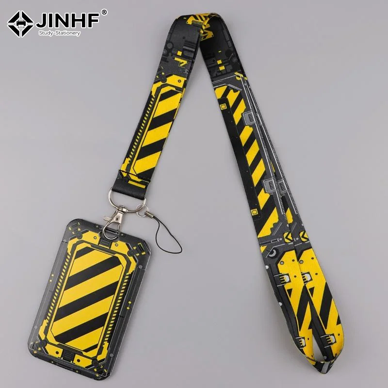 Classic Warning Strip Credential Holder Neck Strap Lanyard For Key Keychain USB Badge Holder Keyring Accessories Friends Gifts