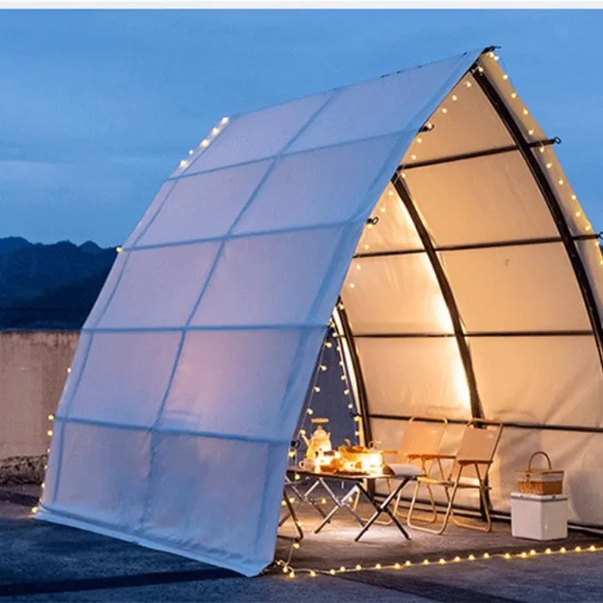 *forAluminum Pole PVC Fabric One Bedroom Red Tent for Camping Hot Pot Barbecue & Rain Protection in Scenic Parks