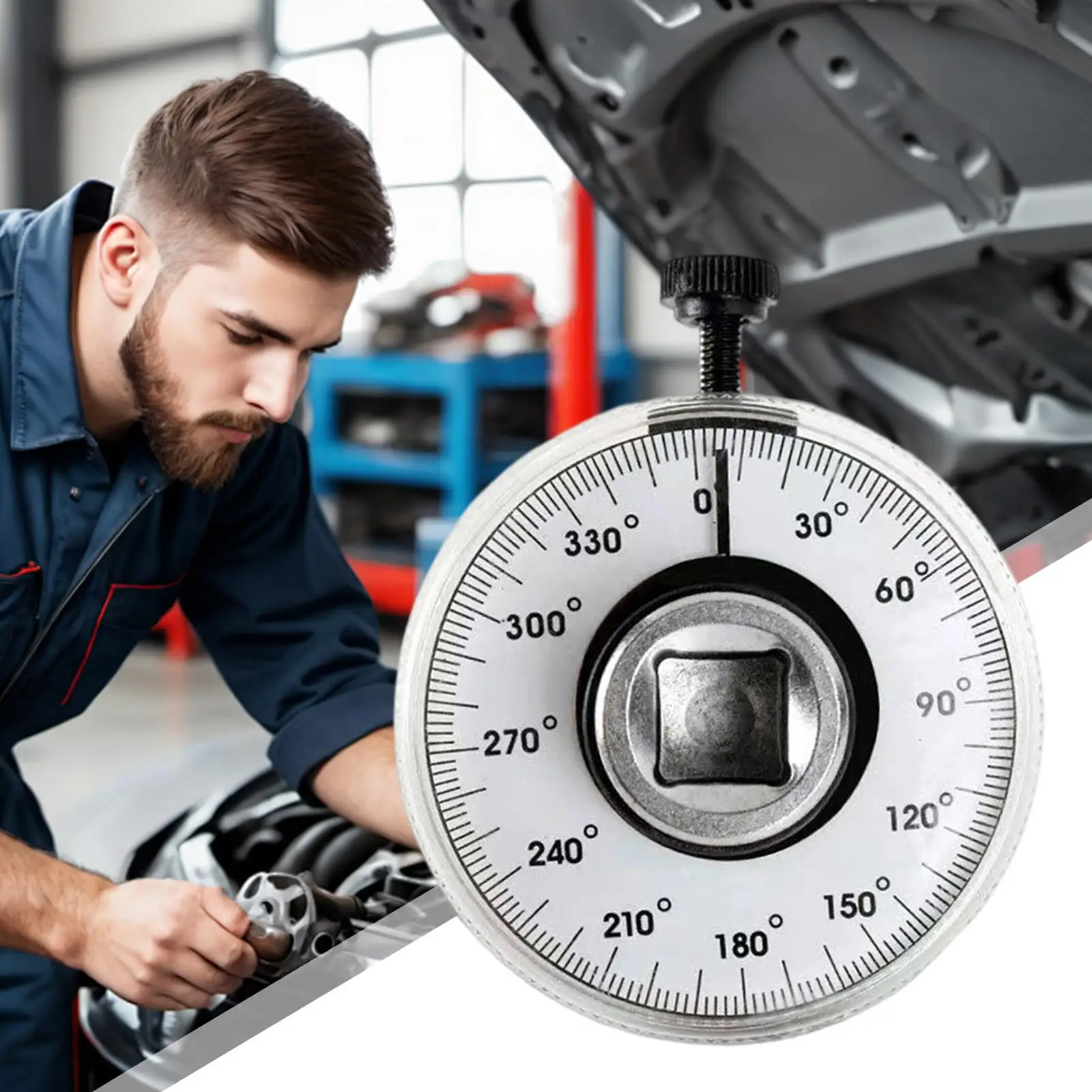 Wrench Measuring Automotive Meter Tool 1/2 Inch Drive Torque Angle Gauge 360 Degree Angle Rotation Measurer Hand Tool