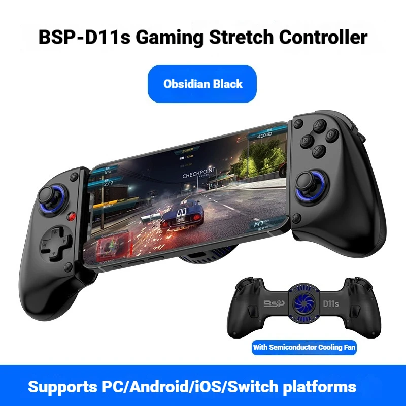 D11 Stretchable Wireless Bluetooth Game Controller Portable Hall Trigger Macro Back Keys For Switch Android Ios Pc Gaming Use