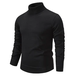 2023 Herbst Winter Männer Roll kragen pullover Fleece pullover Männer schlank gestrickt dicke Pullover männlich lässig Strickwaren warme Pullover xxxl