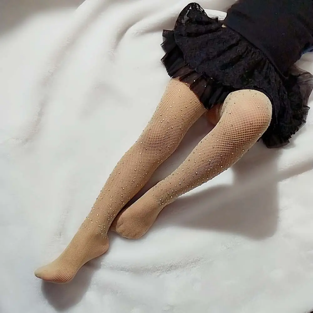 Image 4: Bébé mode enfants Nylon paillettes filles bas résille collants strass maille collants