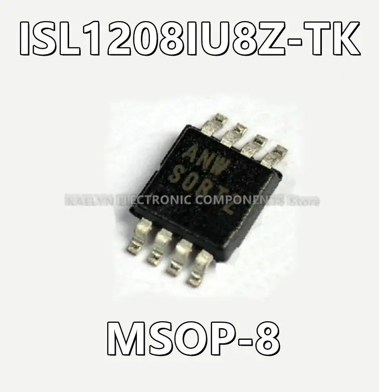 20Pcs/lot ISL1208IU8Z-TK ISL1208IU8 ANW Real Time Clock (RTC) IC Clock/Calendar 2B I²C, 2-Wire Serial 8-TSSOP, 8-MSOP