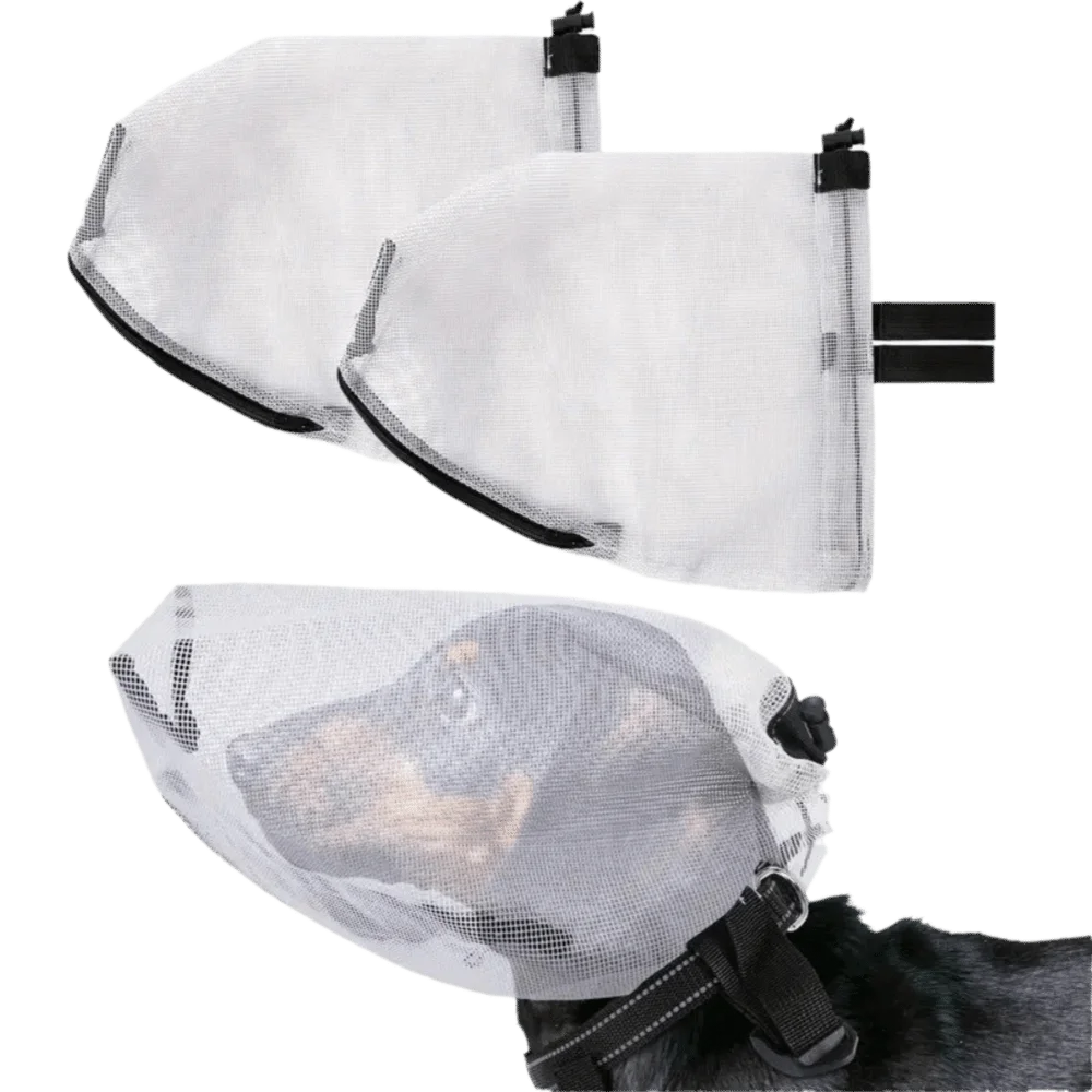 

1PC Breathable Dog Foxtail Mask Prevent Injury Head Protection Dog Mask Anti-mosquito Portable Face Cover for Dogs Pet Supply