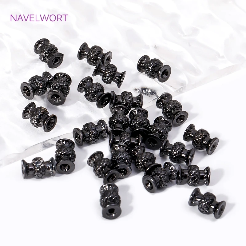7mm*4.5mm Black Vase Shape Loose Beads,Metal Beads Separators,Spacers Bead For Jewlery Making,DIY Bracelet Making Accessories