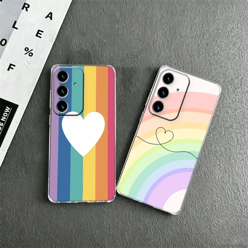Rainbow Gradient Love Phone Case for Samsung A57 A56 A55 A54 A17 A16 A15 A14 A37 A36 A35 A34 A27 A26 A25 A24 A07 A06 A05S A04S M