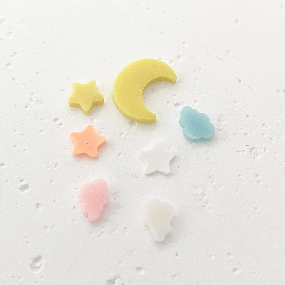 10g Fresh Pop Design Mini size Soft Clay Nailarts Ornaments Super Mix Moon,Star,Heart,Cloud,Snowflakes,Flowers accessori per unghie