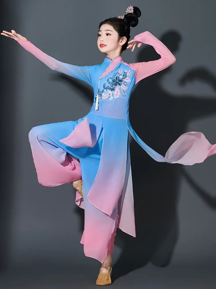 

Ele Children's Classical Dance Performance Costume Fairy Aosphere Ethnic Dancewear Fem Model Practice Suit Hanfu