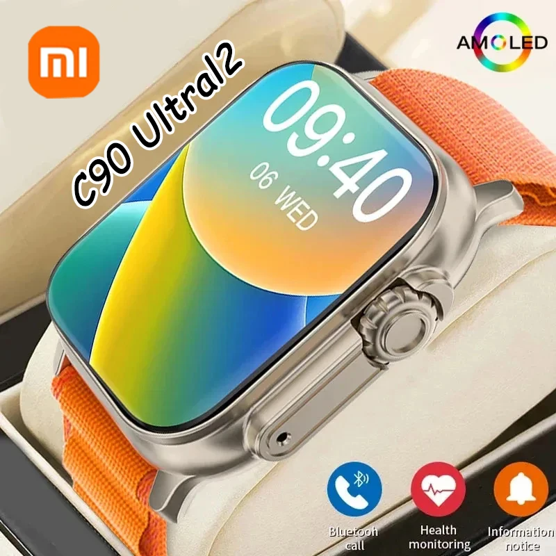 XIAOMI NEW C90 Ultral2 Smart Watch NFC waterproof Men Women GPS Track Bluetooth Call BT Music Games Wireless Charging Smartwatch