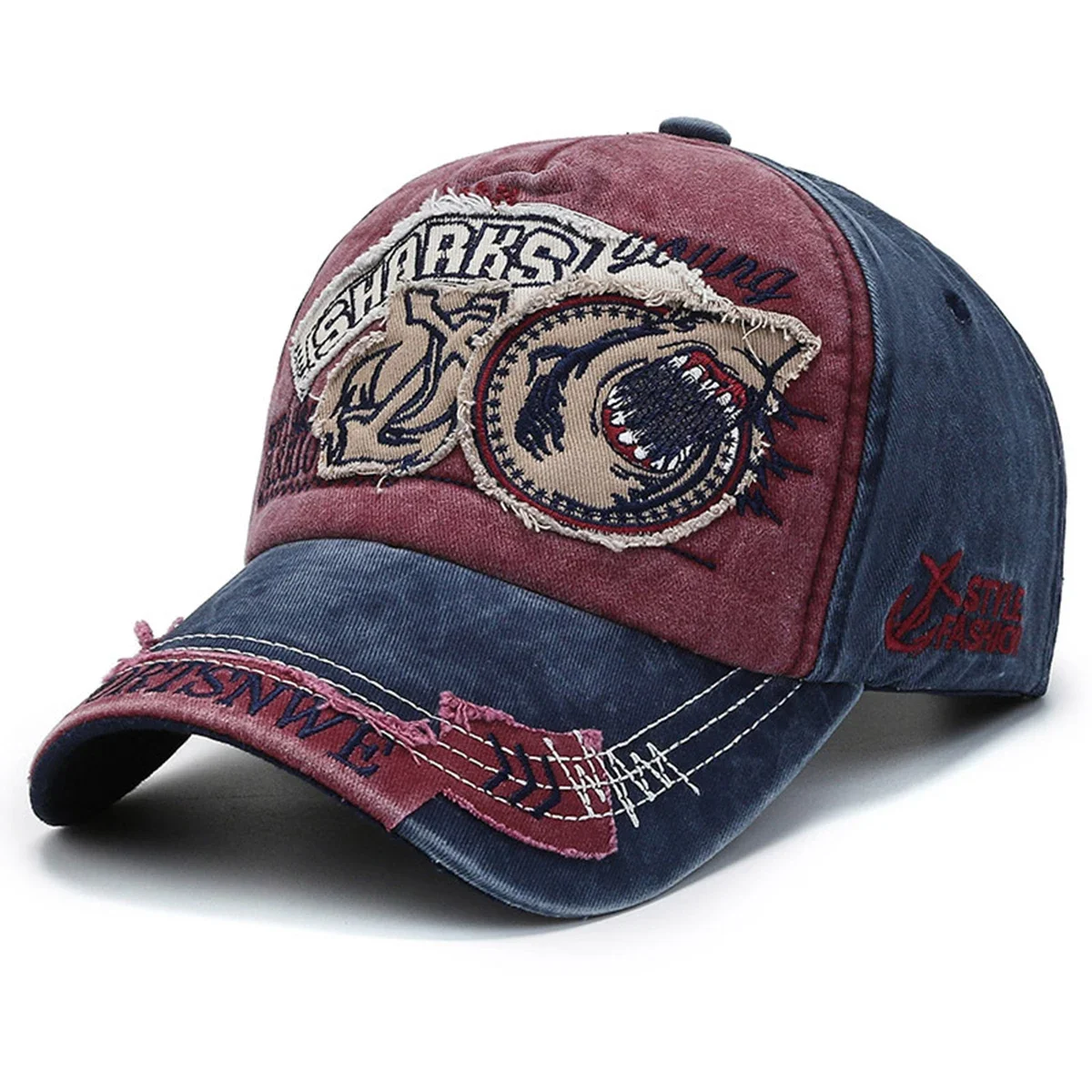 Unisex SHRRKS Shark Embroidery Baseball Caps Spring Autumn Outdoor Adjustable Casual Hats Sunscreen Hat Sports Cap