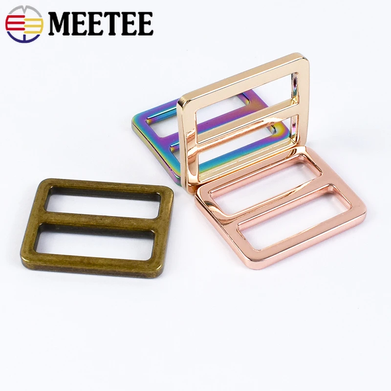 10/20Pcs 13-50mm Bag Strap Metal Buckles Slider Tri-Glide Ring Buckle Adjuster Webbing Belt Hooks Clasp DIY Hardware Accessories