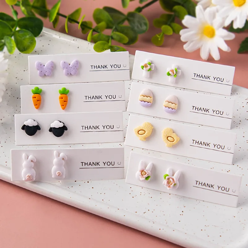 9Pcs/Set Mini Cartoon Bunny Polymer Clay Cutters Earring Mold Cute Rabbit Lamb Pottery Clay Earrings Jewelry Cutting Hand Tools