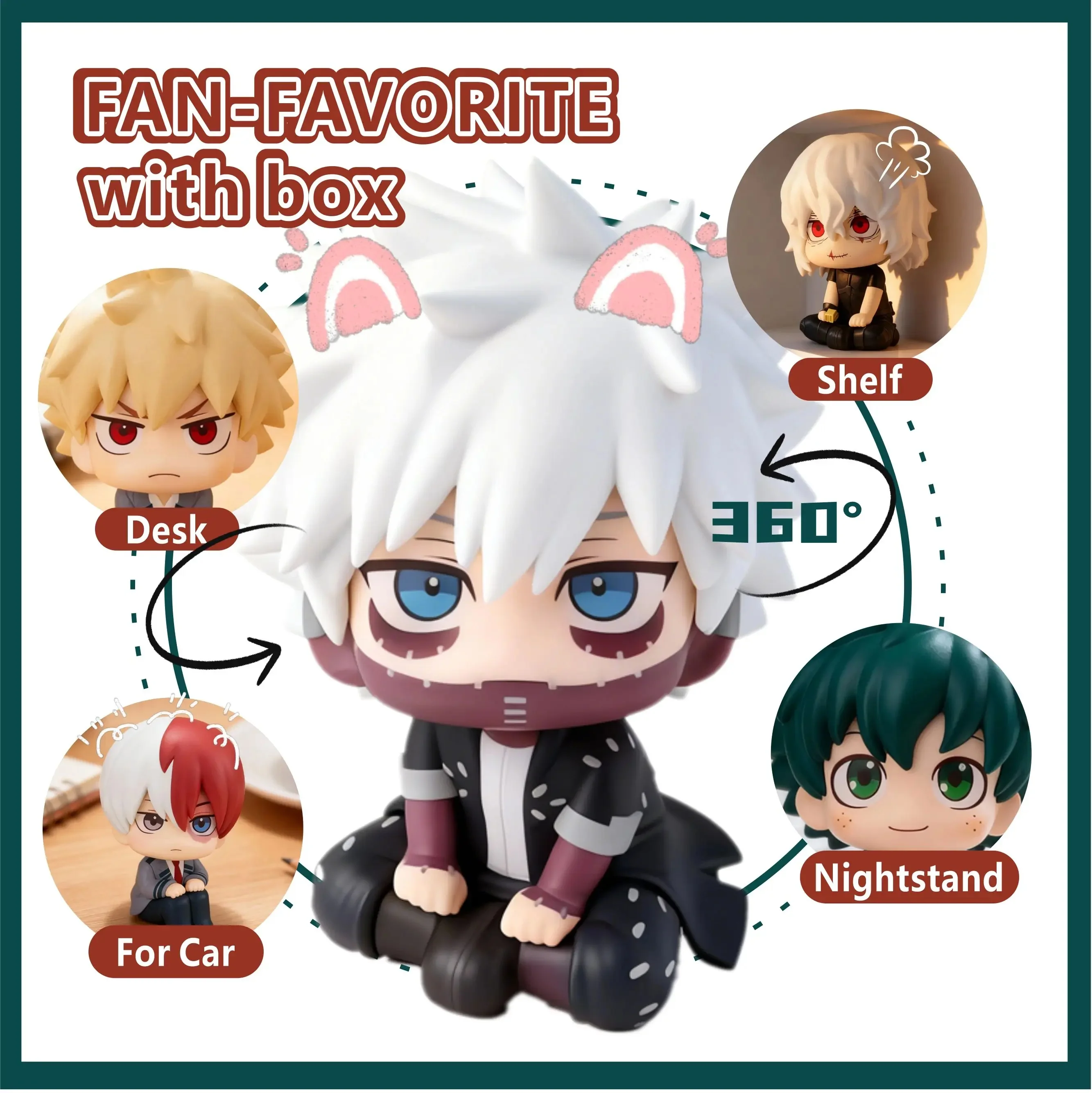 Neue My Hero Academia (MHA): Tomura Shigaraki / Izuku Midoriya / Katsuki Bakugo Niedliche Chibi PVC-Figur |   Sammler-Spielzeugmodell