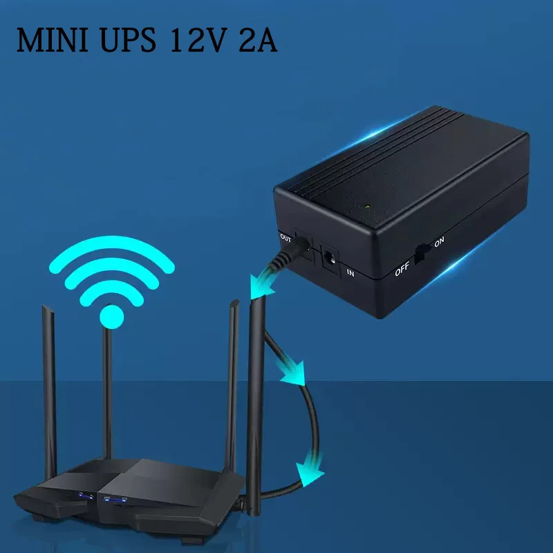 MINI UPS 12V 2A 44.4wh Gruppo di continuità e alimentatore di backup sono utilizzati per router e macchine di presenza, CCTV