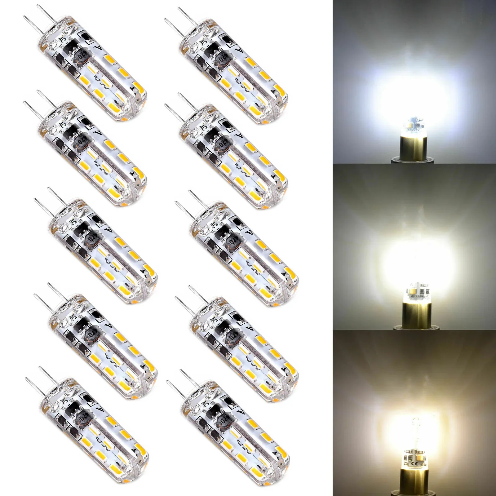 

Mini G4 LED Light Bulb 2W 12V 220V 24LEDs 3014 SMD Silicone Lamp 360Beam Replace 20W Halogen For Home Chandelier Spotlight Decor