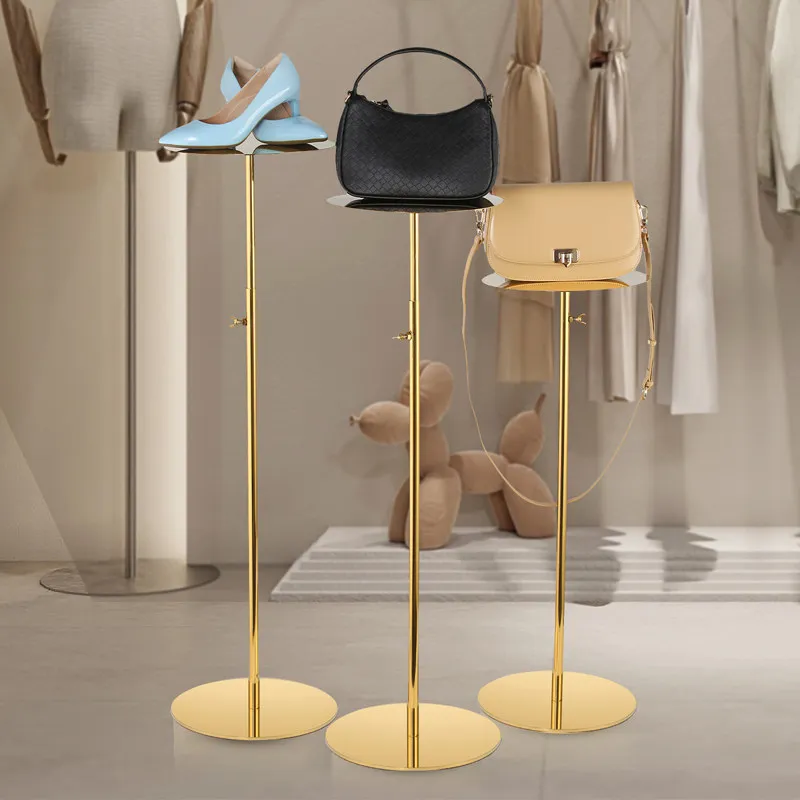 Stainless Steel Handbag Display Rack Multi-height Display Table Boutique Window Fixture Retail Clothing Store Merchandise Stand