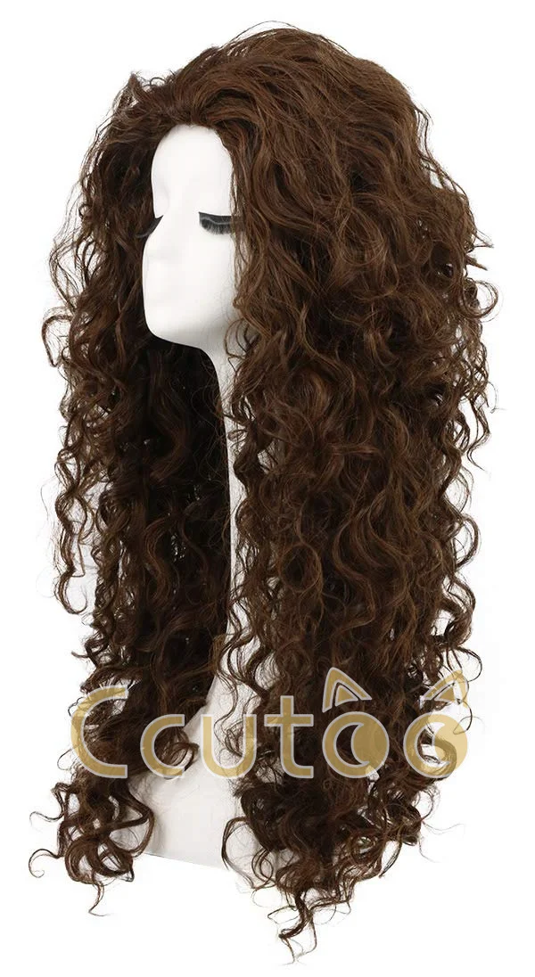 ccutoo Perücken, Filmfigur Bellatrix Lestrange, lange braune, gewellte synthetische Perücken, hitzebeständige Cosplay-Kostüm-Perücke – Detail 2
