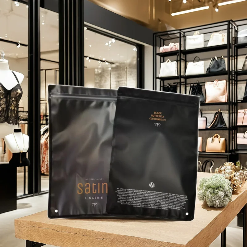 2025customized.Custom Ziplock Plastic Packaging Bags Custom Design Underwear and Sock Stand up Bags with Zipper