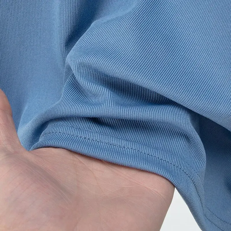 Boys and Girls Short-sleeved Trousers Suit Solid Color Comfortable Breathable Suit Big Boy Ice Silk 2-piece Set.