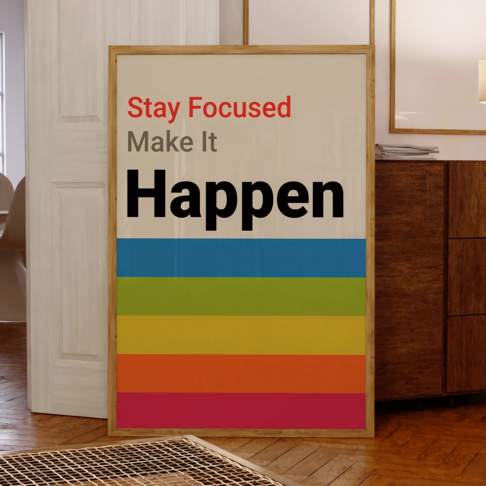 Moderne Retro-Stil Bleiben Fokussiert Make Lt Happen Wand Kunstdrucke Leinwand Malerei Poster Bild Für Wohnzimmer Wohnkultur