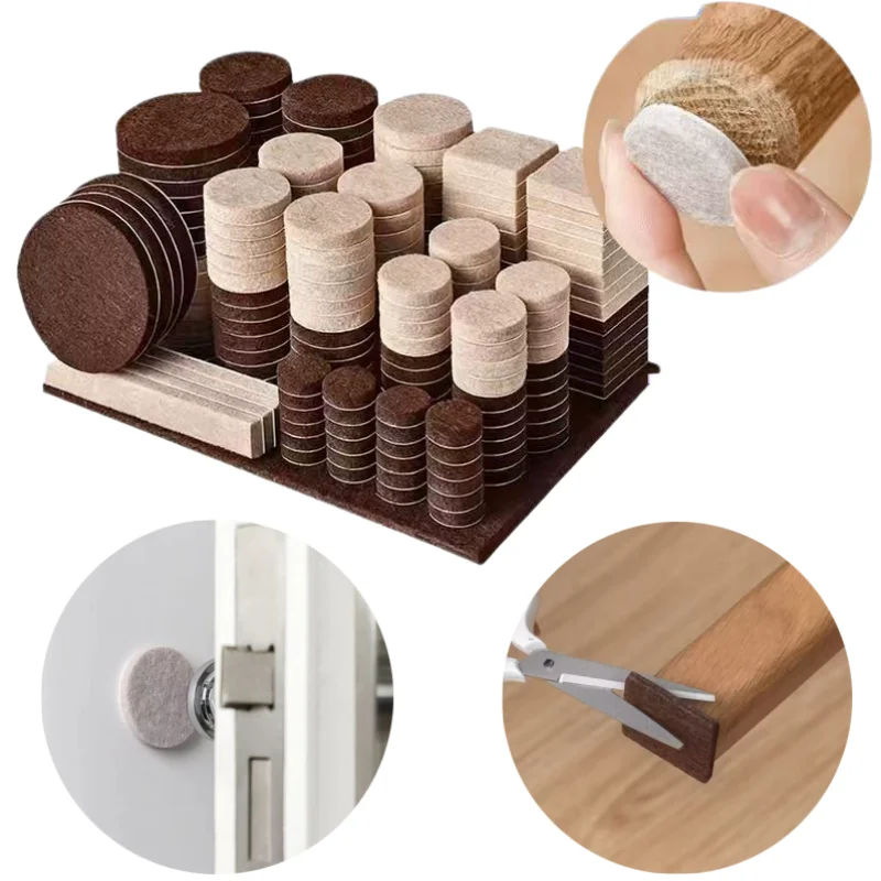 72/3pcs Self-adhesive Felt Chair Leg Pads Anti Slip Scratch Resistant Noise Resistant Floor Furniture Protection Pads Gaskets