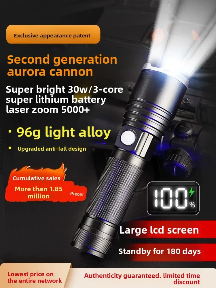 Super Bright Rechargeable Flashlight 10000 Lumen Small LED Torch Zoomable Waterproof for Outdoor Camping Patrol