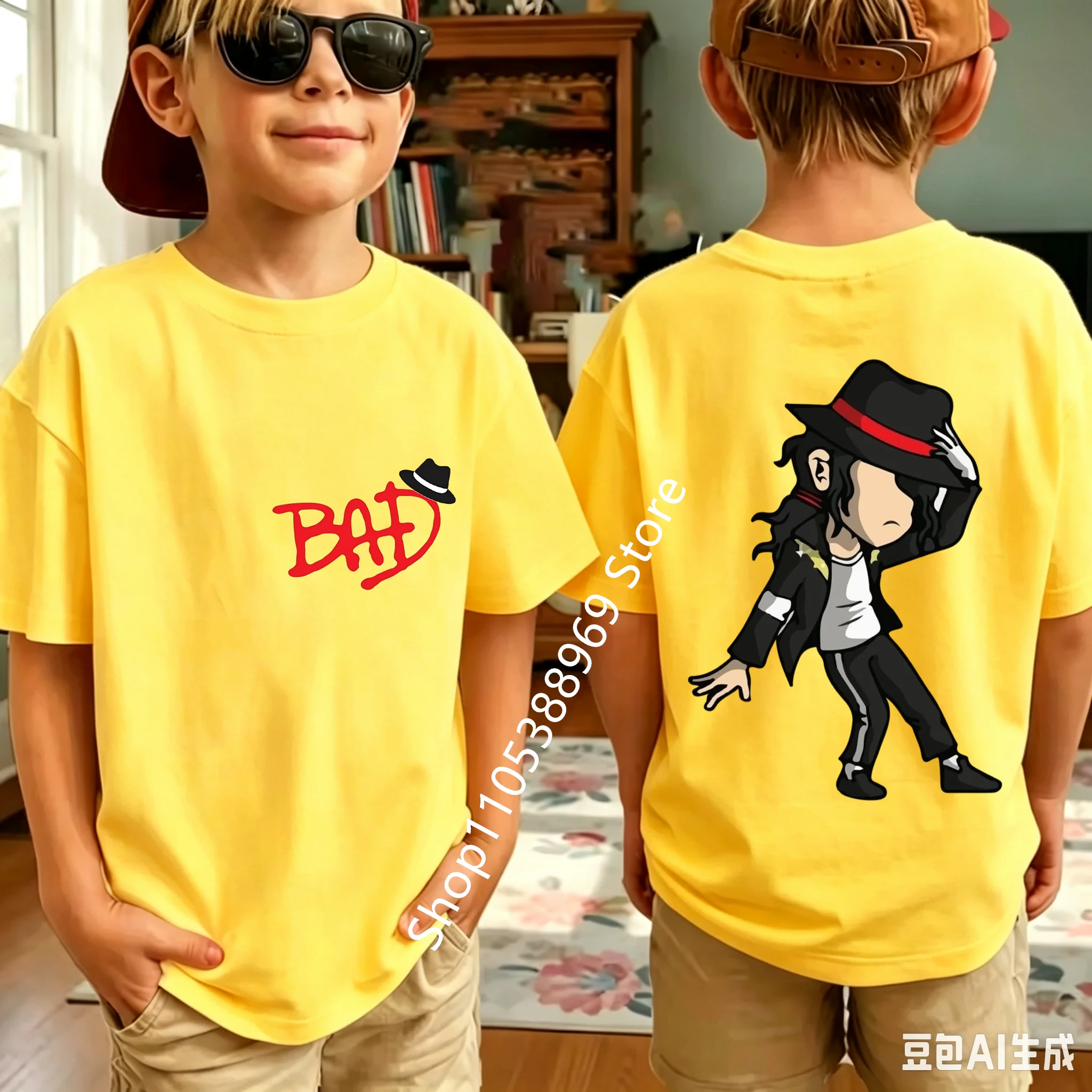 King of Pop Michael Jackson Children T-Shirt Cartoon Cotton Tops Kid Boy Girl MJ Tee Shirts Casual Clothes Birthday Gift 2026