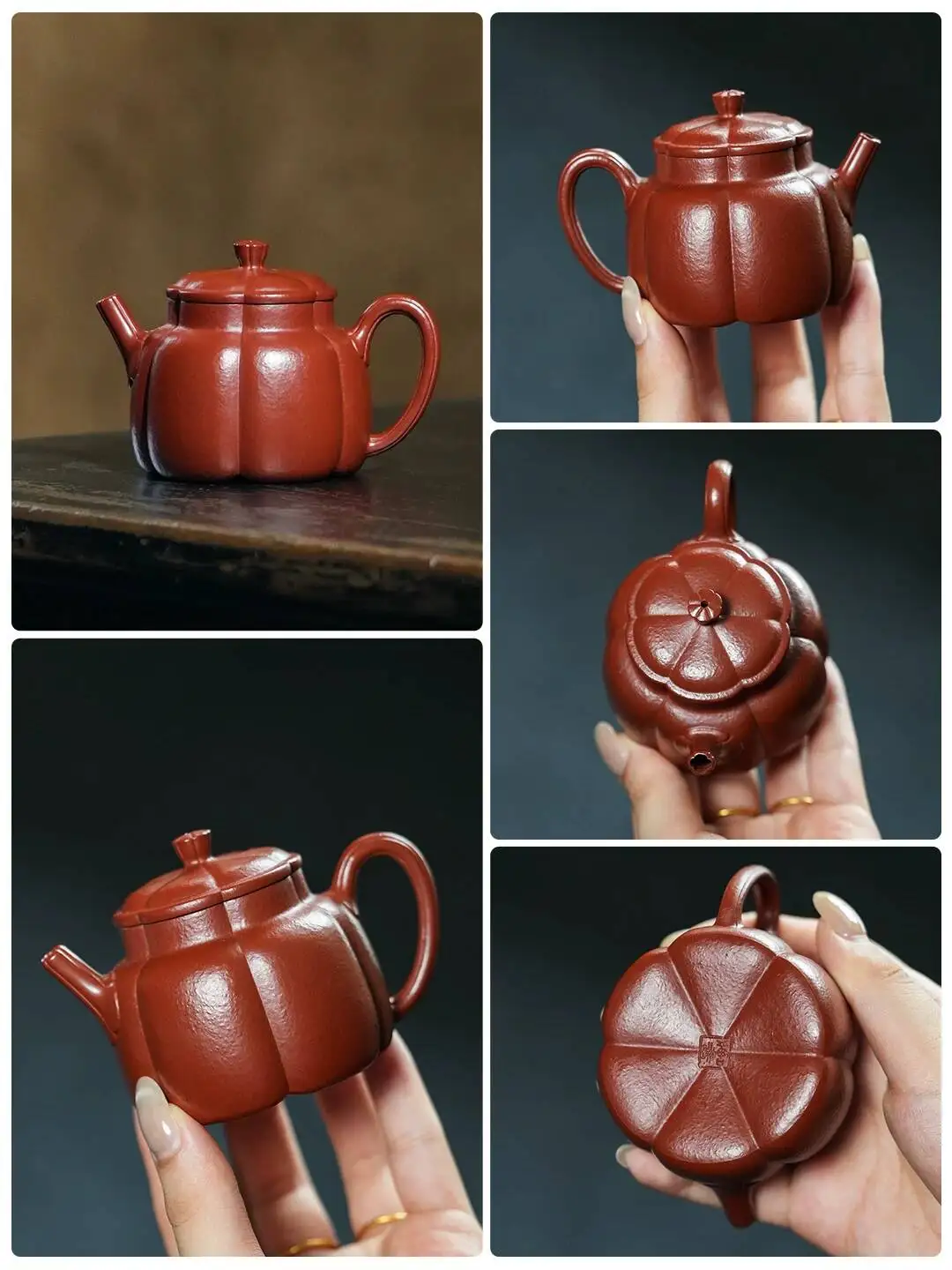 Yihu Hun High-End Yixing Purple Teapot, Masterfully Handcrafted Tea Pot, Original Mineral Lay With Veins Like A Persimmon,