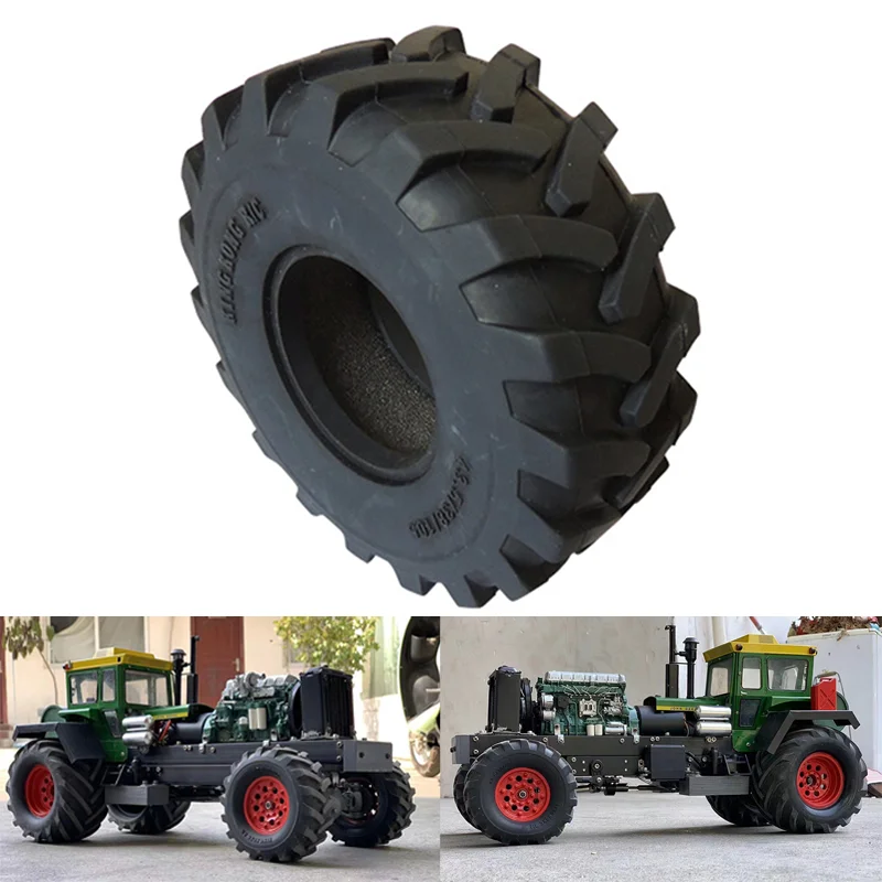 2pcs Herringbone Tire Tractor Model Rubber Tires for 1/14 1/10 Crawler Car Tamiya RC Truck SCANIA 770S R620 VOLVO BENZ Arocs Toy