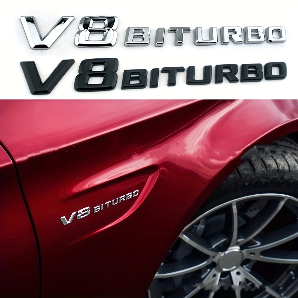 

1pc Personalized Sticker Badge, Modified Letter Car Logo, Twin Turbocharger - Rear Tail Logo - Fender Side Label Car Sticker