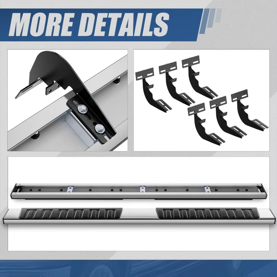 لوحات تشغيل مسطحة متوافقة مع 2009-2024 دودج رام 1500 2500 3500 كابينة دائرية 4 أبواب من الفولاذ المقاوم للصدأ خطوات جانبية للسكك الحديدية Nerf Bar