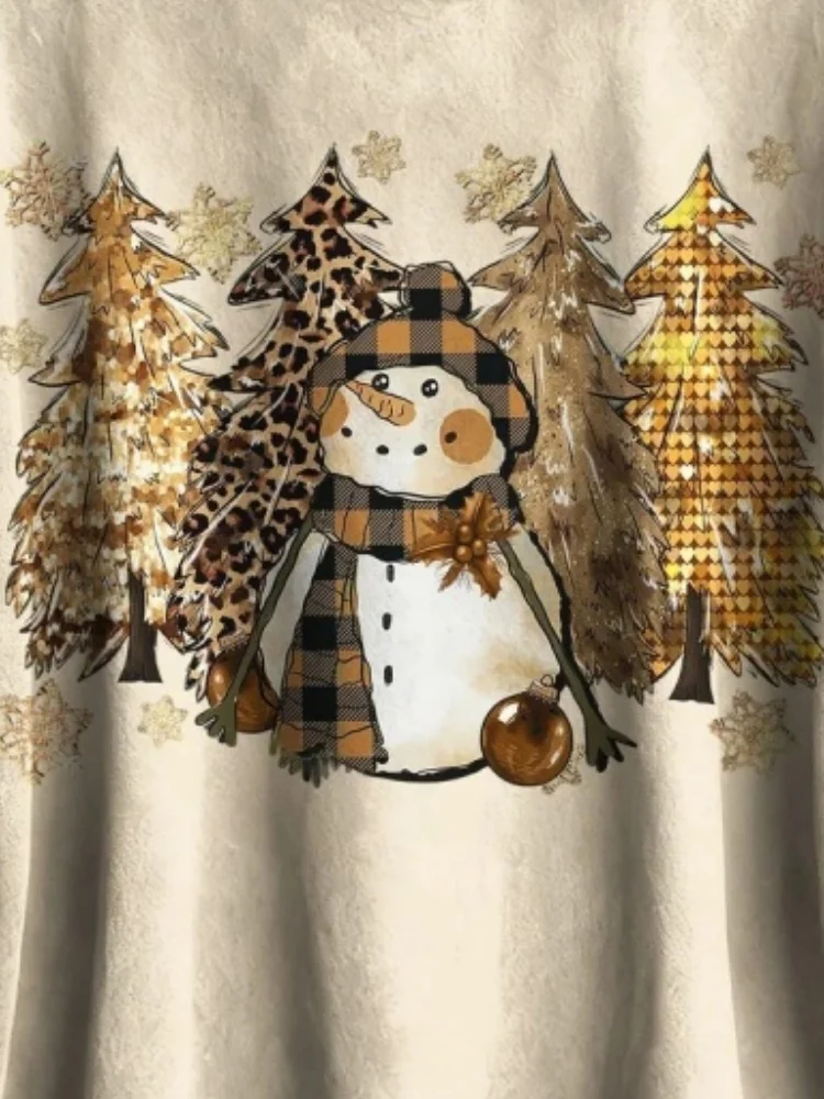 الرجال أشجار عيد الميلاد ثلج ليوبارد طباعة عارضة البلوز عطلة مهرجان طويلة الأكمام س الرقبة البلوز الذكور الملابس شيك