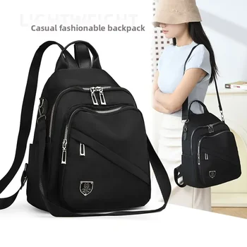 Women Casual Backpack Large Capacity Black Daypack New Trendy Shoulder Bag for Girls and Ladies