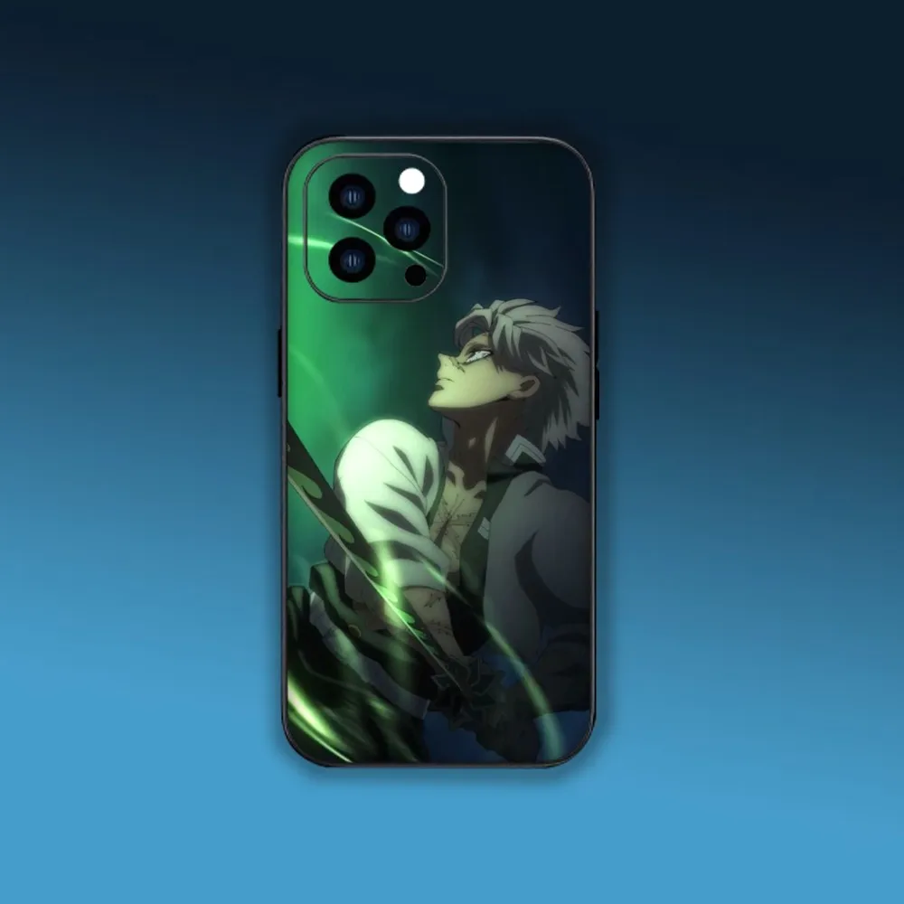 Kimetsu No Yaiba Shinazugawa Sanemi Phone Case For iPhone Mini 11 12 13 Plus Pro Max 14 15 XR XS Black Shell