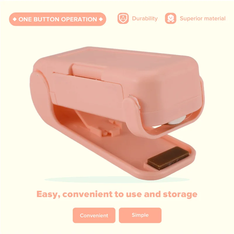 ABKR-sellador de bolsas de almacenamiento de paquetes de plástico, Mini máquina de sellado, pegatinas y sellos prácticos para alimentos, aperitivos, accesorios de cocina