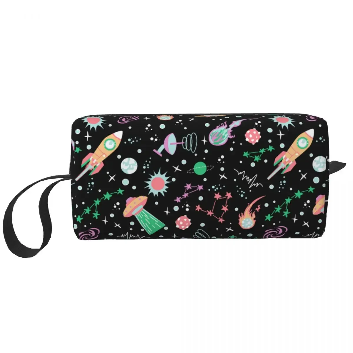 Travel Universe Astronaut Spaceship Toiletry Bag Space Rocket Galaxy Planet Makeup Cosmetic Organizer for Storage Dopp Kit Box