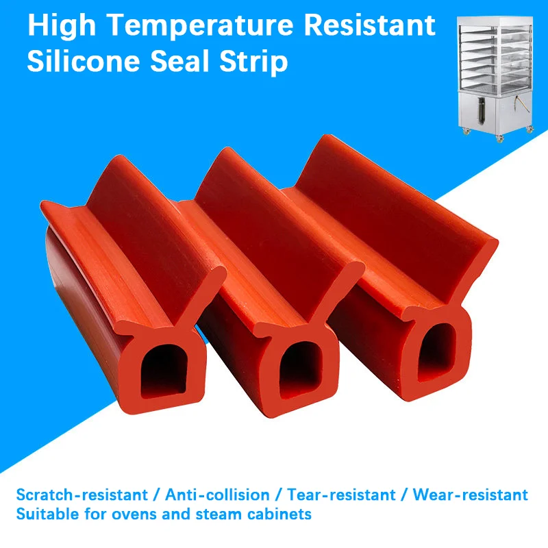 1-10m High Temp Resistant Oven Door Silicone Seal Strip Custom Special-shaped for Baking Oven Steamer Hot Air Stove
