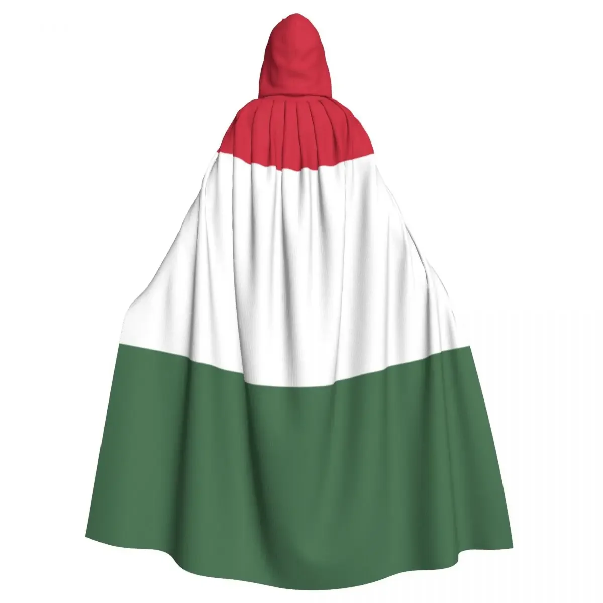 Hungary Flag Hooded Cloak Polyester Unisex Witch Cape Costume Accessory