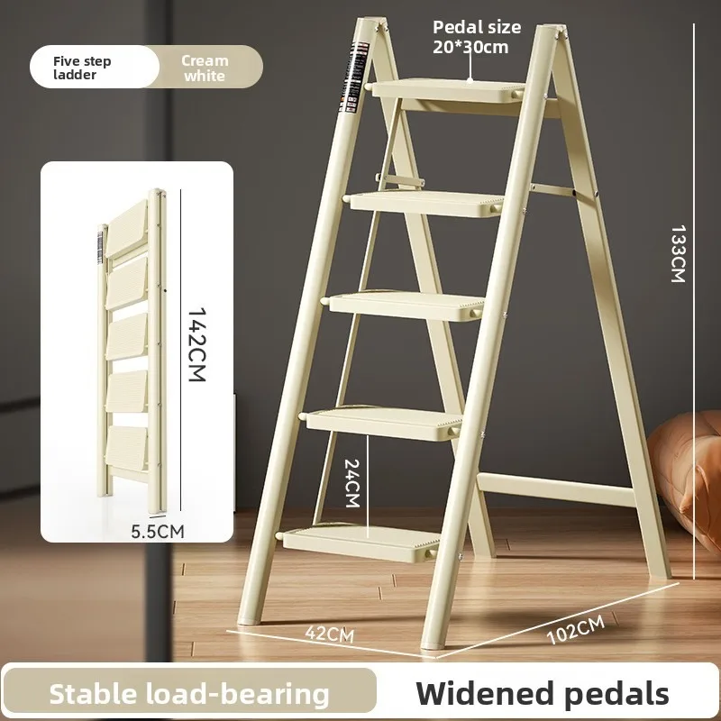 Folding Multipurpose Ladder Thickened Carbon Steel Indoor Stool Compact Ladder Foldable Folding Stairs Folding Ladder