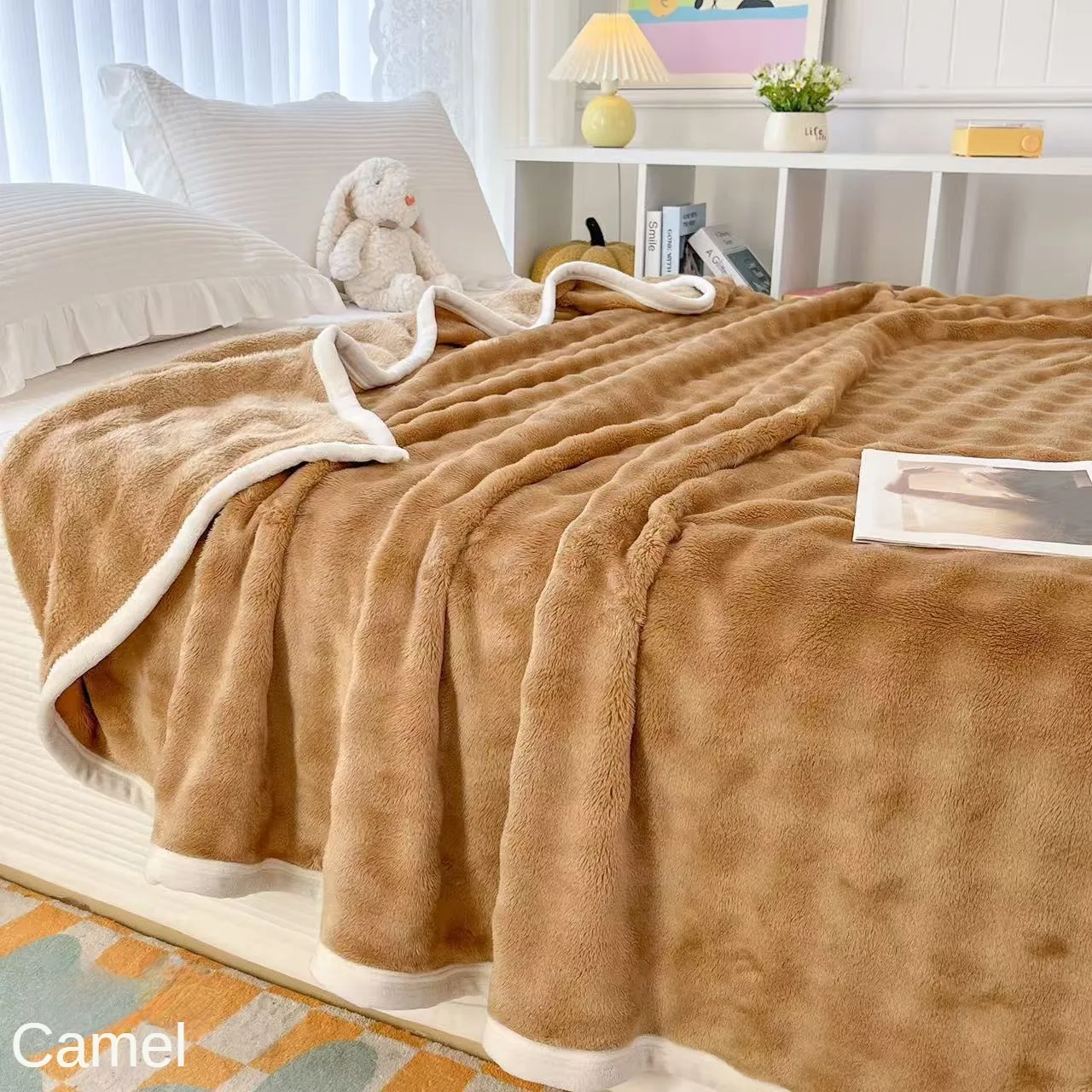 Light Luxury Bubble Fluffy Blanket Milk Velvet Blanket Plus Warm Casual Blanket Student Dormitory Office Nap Blankets