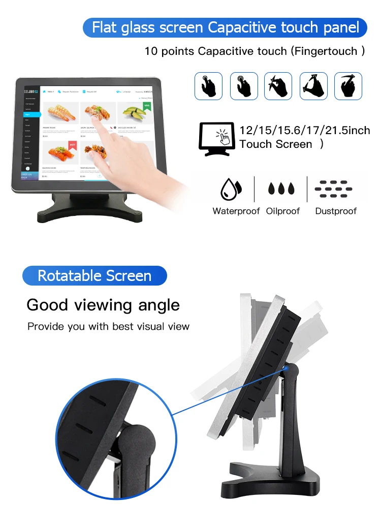 15 Inch Desktops Ordering Cashier Machine With Customer Display All in One Pos System Electronic Pos Machine Windows Pos Machine