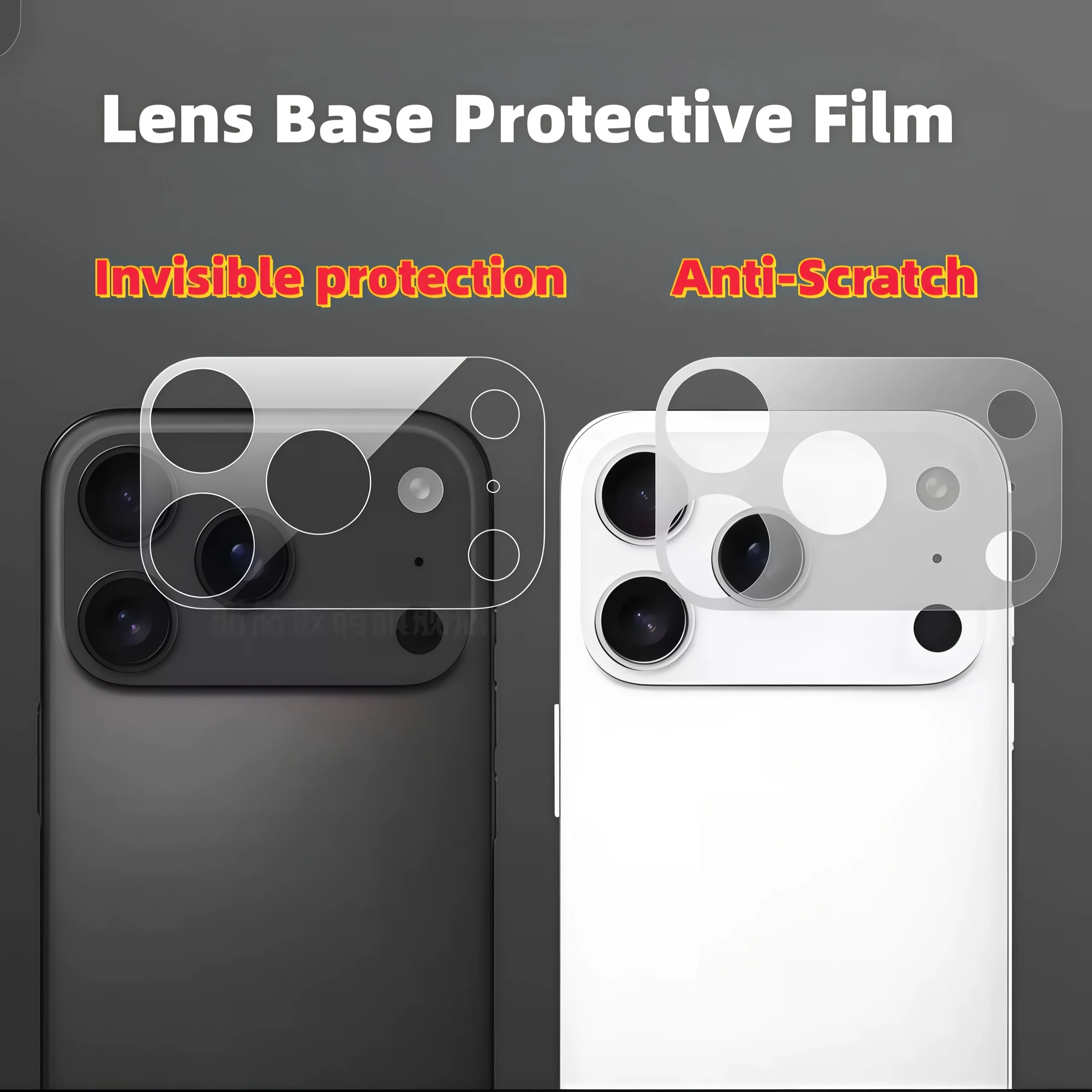 2 PCS Fiberglass Camera Lens Base Protective Film For iphone 17 Pro ,9H Hardness Anti-Scratch Screen Cover,Invisible protection