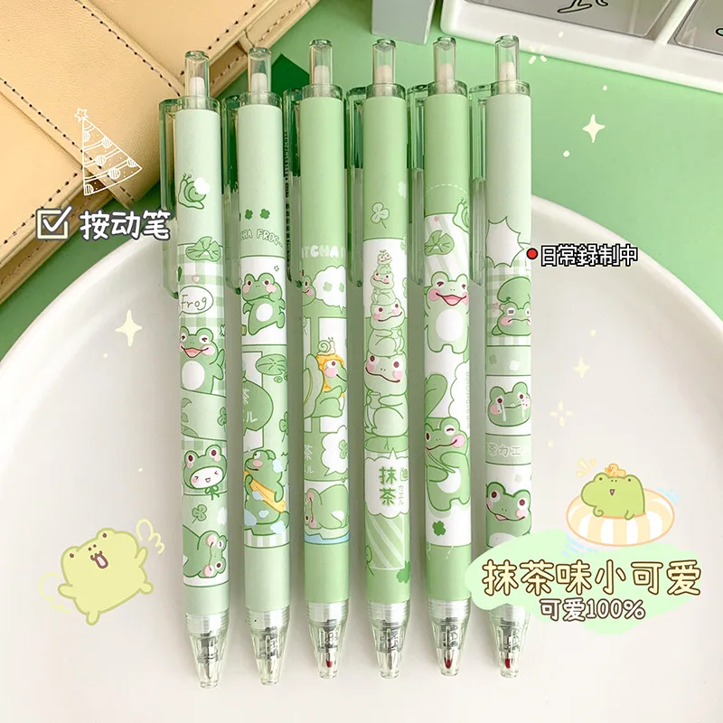 

6pcs/set japanese stationery cute pens school stationary pens 0.5mm black ink korean stationery cute things pens kawaii cute pen